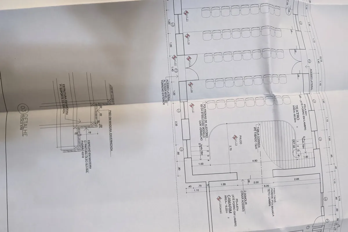 Planta técnica ilustrativa de projeto arquitetônico