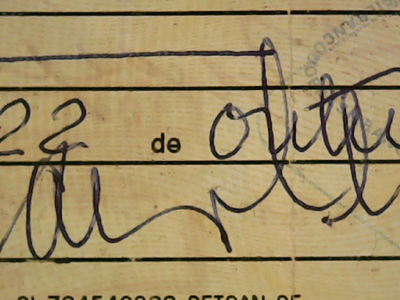 Documento em análise pericial grafotécnica