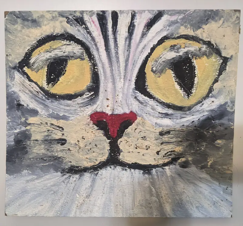 Pintura de gato do acervo de arte e objetos decorativos